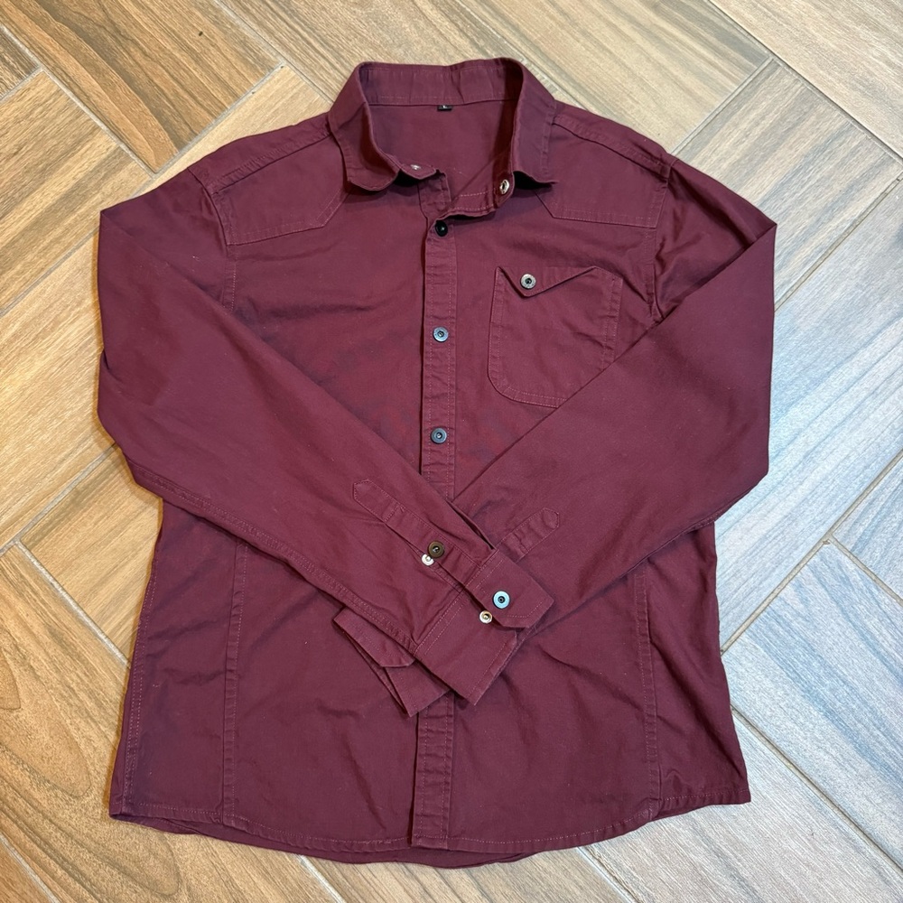 💜 2/$15 Red casual dress shirt long sleeves